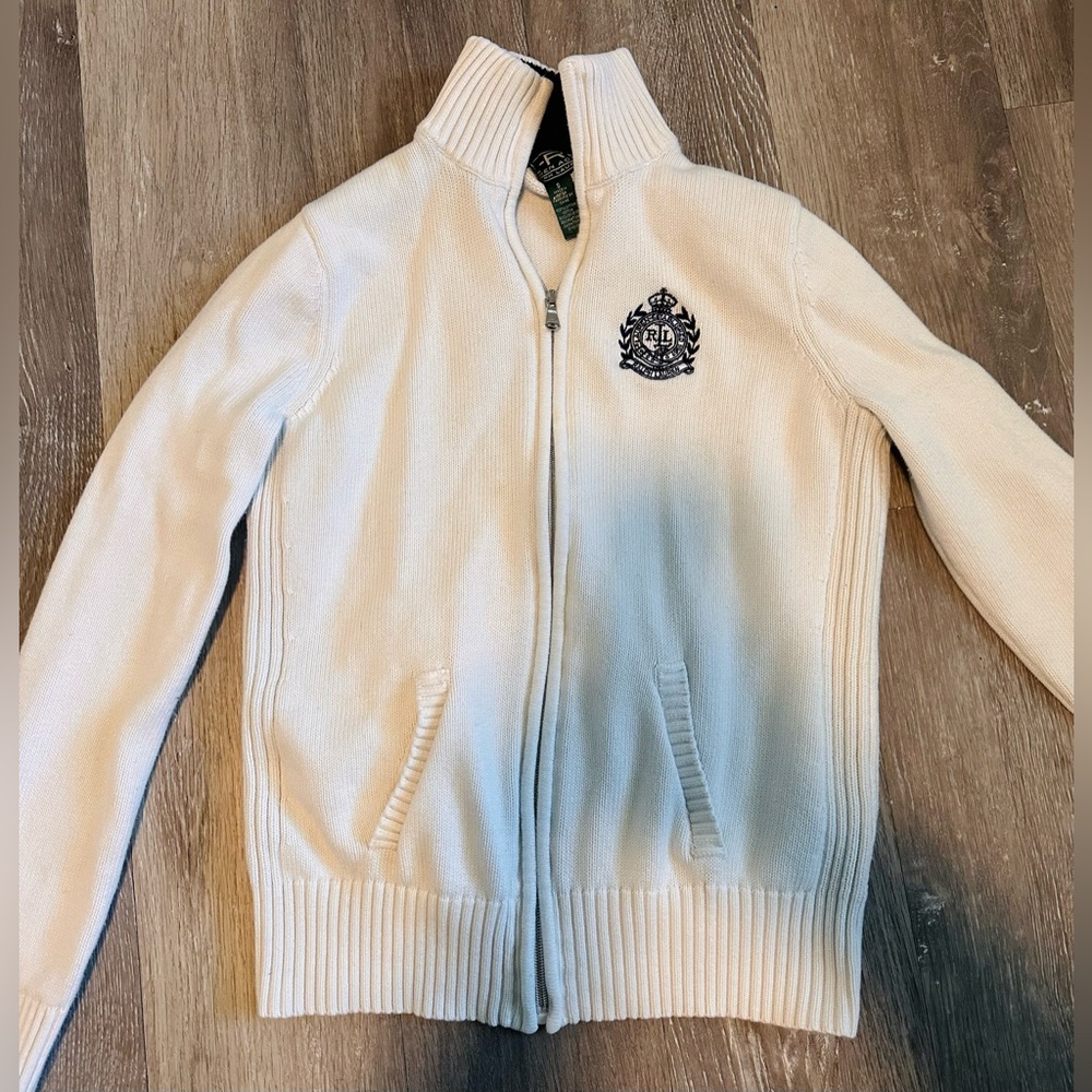 Lauren Ralph Lauren Jeans Co Full Zip Knit Jacket Womens White